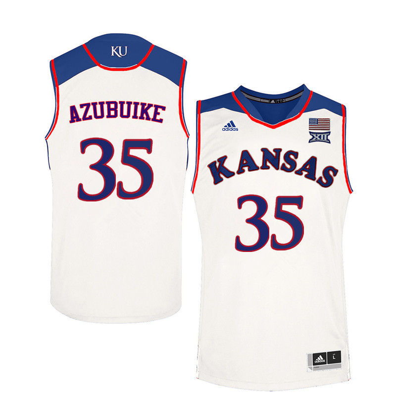 Men Kansas Jayhawks #35 Udoka Azubuike College Basketball Jerseys-White